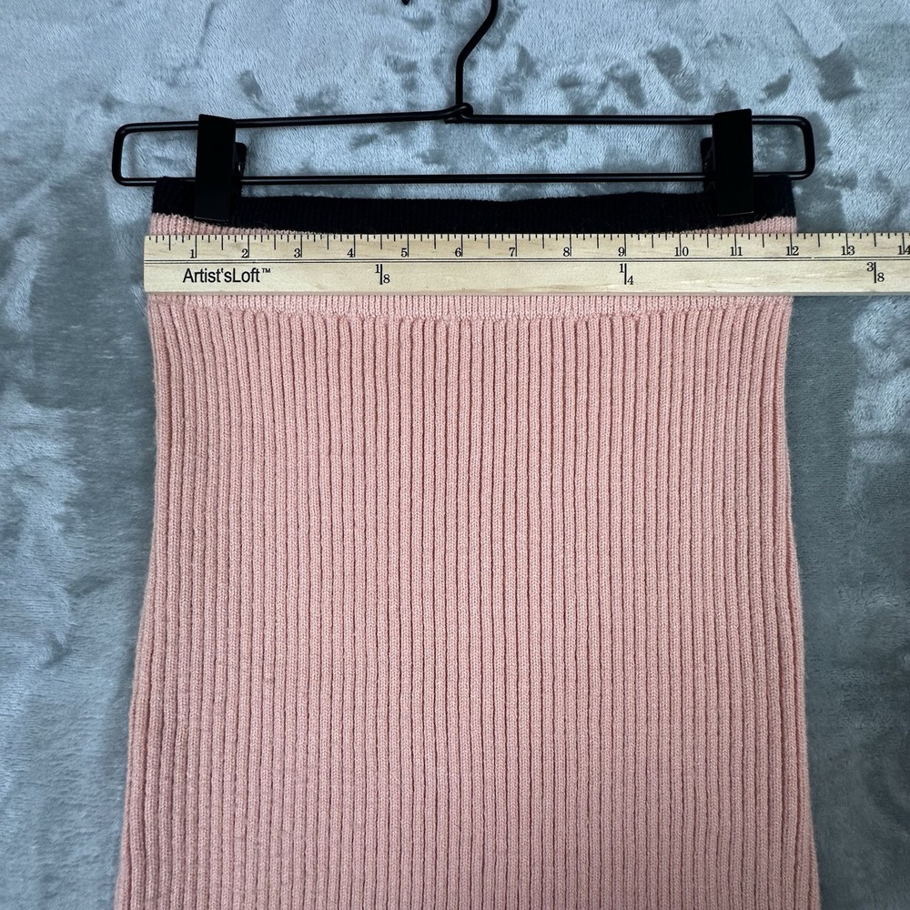 Lulus Sweater Skirt Women's S Pink Black Trim Ribbed Knit Body Con - Picture 4 of 7